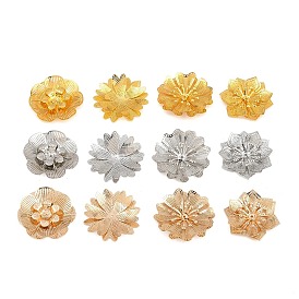 Cabochons en filigrane de laiton, fleur