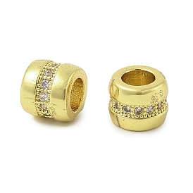 Латунные микро проложить кубического циркония бусы, колонка, без свинца и без кадмия