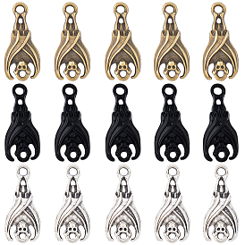 90 шт 3 цвета подвески из сплава, летучая мышь