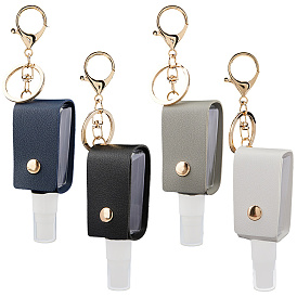 4шт 4цвета пластиковый флакончик для дезинфицирующего средства для рук с чехлом из искусственной кожи, портативный брелок для бутылок с распылителем для путешествий