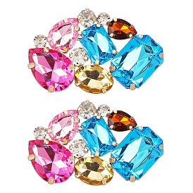 Пряжка для обуви из акрила и сплава, украшение обуви, капля, прямоугольник и овал