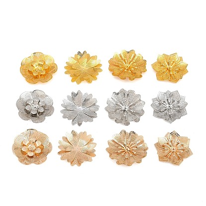 Cabochons en filigrane de laiton, fleur