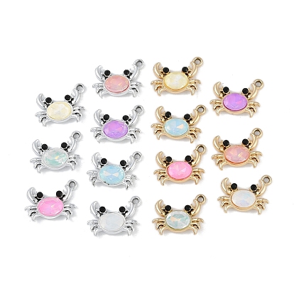 Сплав с УФ-покрытием и подвесками из разноцветного стекла со стразами, без кадмия и без свинца, краб