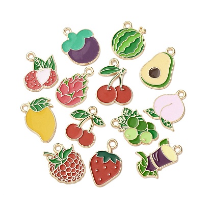 Подвески из сплава фруктов и эмали, золотой свет