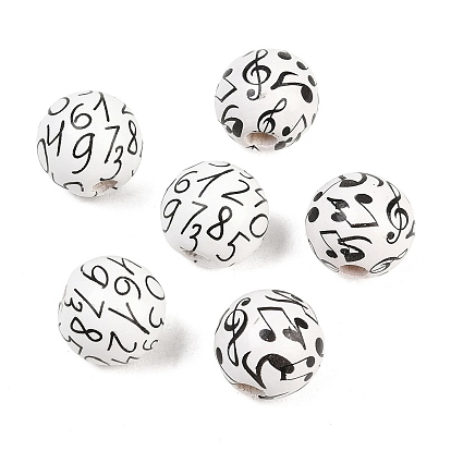 Печатные деревянные бусины, круглые