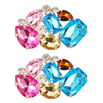 Пряжка для обуви из акрила и сплава, украшение обуви, капля, прямоугольник и овал