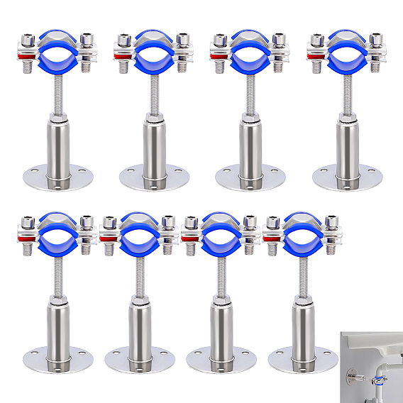 304 Abrazaderas para tuberías de acero inoxidable y silicona, Soportes de tubería de techo para montaje en pared