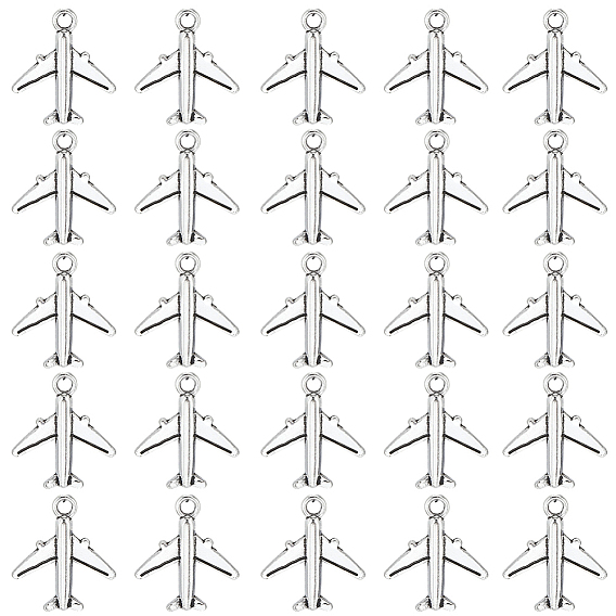 120Pcs Alloy Pendants, Airplane Charms