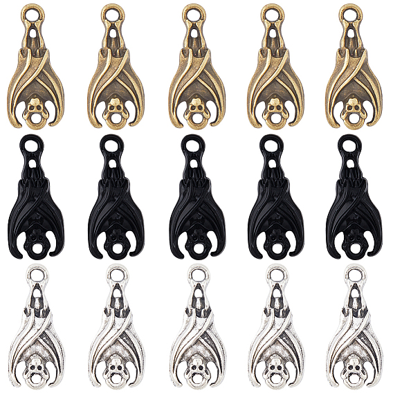 90 шт 3 цвета подвески из сплава, летучая мышь