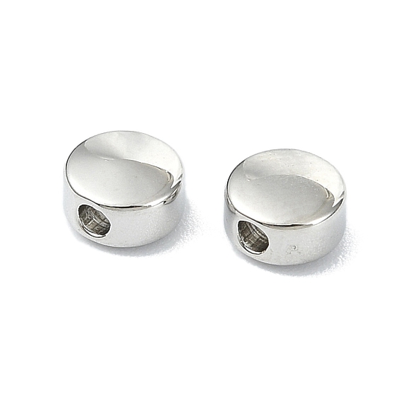 SHEGRACE Brass Beads, Flat Round, Cadmium Free & Nickel Free & Lead Free, Long-Lasting Plated