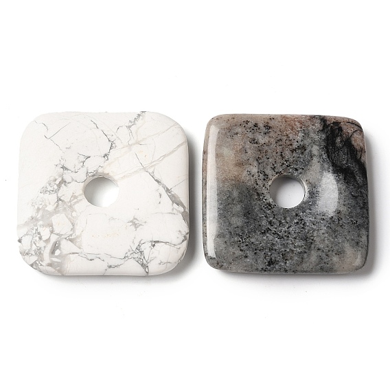 Природных драгоценных камней подвески, квадратных амулеты