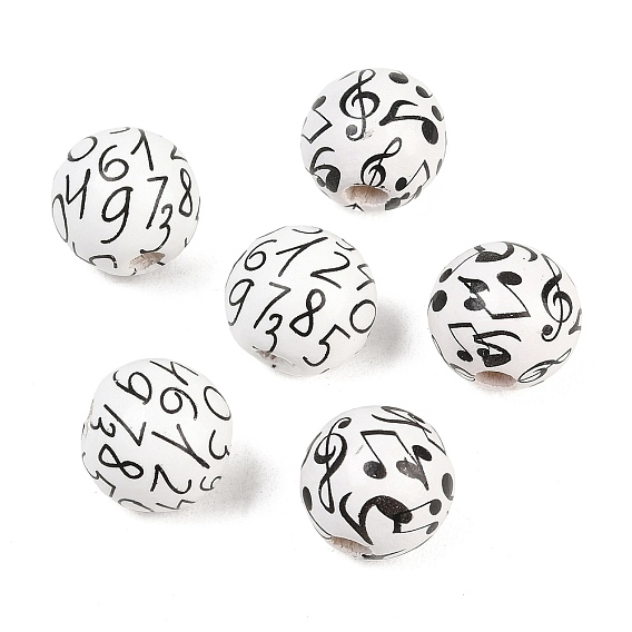 Печатные деревянные бусины, круглые