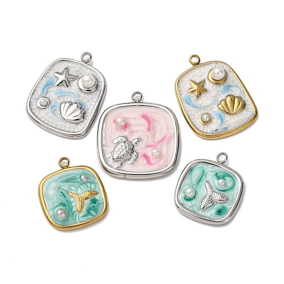 304 нержавеющей стальной эмали подвески, с абс пластмассовыми жемчужными бисером