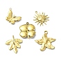 Ионное покрытие (ip) 304 подвески из нержавеющей стали, реальный 18 k позолоченный, Очарование солнце/морская звезда/клевер/лист/бабочка