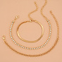 Stylish 3-Piece Women's Snake Chain Diamond Bracelet Set with Claw Chains