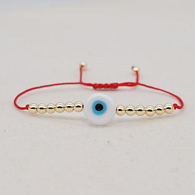 Boho Ethnic Style Evil Eye Glass Bead Bracelet for Women