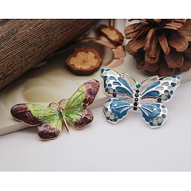 Peninsula style jewelry autumn drip glaze enamel color butterfly diamond brooch coat decoration temperament corsage