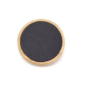 Wood Jewelry Displays, with Black Lint, for Ring & Earring Displays, Flat Round