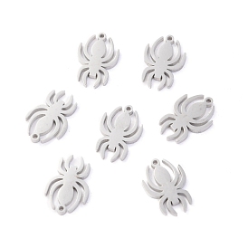 304 Stainless Steel Charms, Laser Cut, for Halloween, Spider
