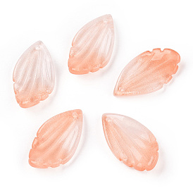 Baking Painted Transparent Glass Petal Beads, Flower-de-luce