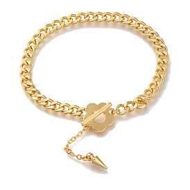 Cone & Flower Brass Charm Bracelets