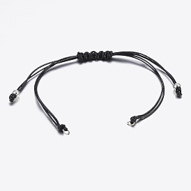 Fabricación de pulseras de cuentas trenzadas con cordón de poliéster encerado hecho a mano