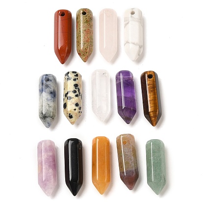 Натуральные драгоценные камни, граненые подвески в форме пули