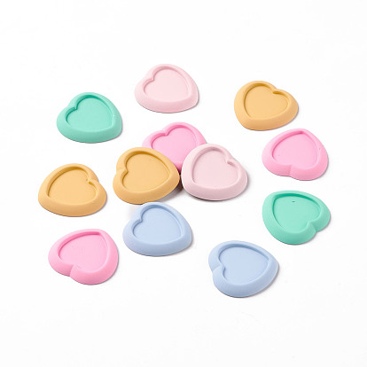 Opaque Resin Cabochons, Heart Tray