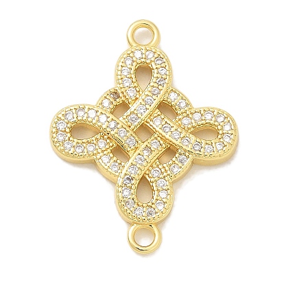 Подвески-узелки из латуни с прозрачным кубическим цирконием, стойки покрытие, долговечный, без свинца и без кадмия