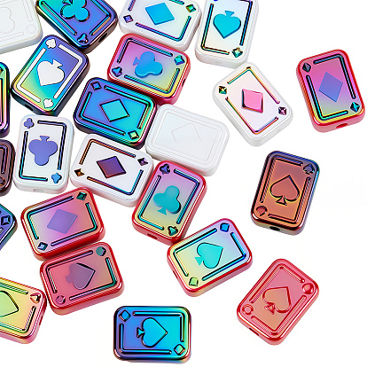 24 шт. 3 цвета УФ-покрытие радужные переливающиеся акриловые эмалевые бусины, покер