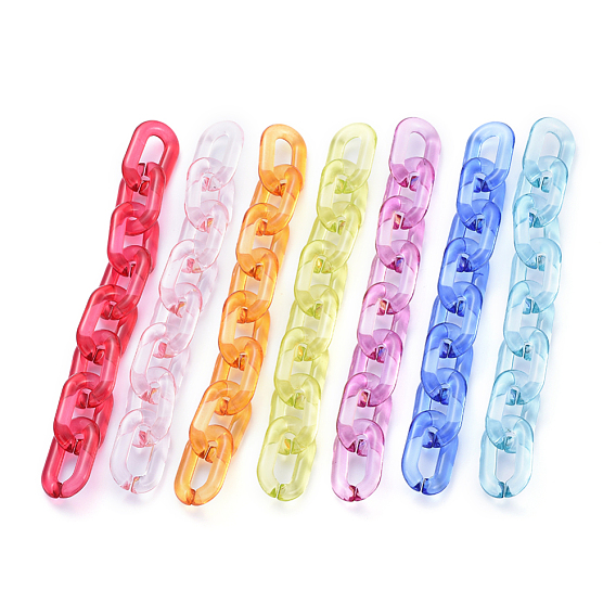 Handmade Transparent Acrylic Cable Chains, Oval