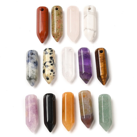 Натуральные драгоценные камни, граненые подвески в форме пули