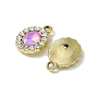 UV Plating Alloy with Mixed Color Glass Rhinestone Pendants, Oval