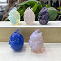 Gemstone Carved Dragon Egg Figurines, for Home Office Desktop Feng Shui Ornament