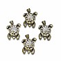 Alloy Cabochons, with Rhinestone, Cadmium Free & Lead Free, Tortoise
