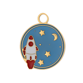 304 нержавеющей стальной эмали подвески, очарование земли и ракеты, ионное покрытие (ip), долговечный, реальный 18 k позолоченный