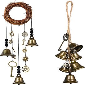 Rattan wind chime blessing crystal wind chime witch bell protection door handle pendant family room decoration