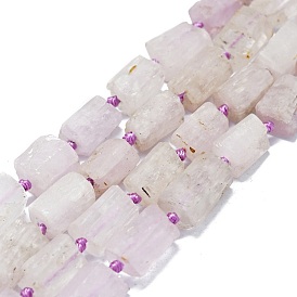 Natural Kunzite Beads Strands, Frosted, Nuggets