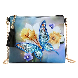 DIY Diamond Painting Kit, Including Resin Rhinestones Bag, Diamond Sticky Pen, Tray Plate and Glue Clay, Butterfly