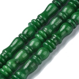 Dyed Natural Jade Beads Strands, Texture Tube, Islamic Prayer Beads for Rosary