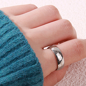 Stainless Steel Engraved Plated Ring - Fashionable and Minimalist Ring.