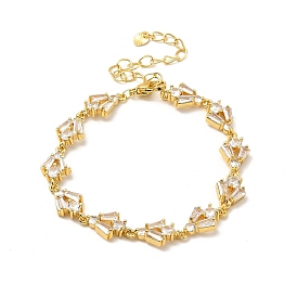 Bracelet chaîne à maillons d'ange en zircone cubique transparente, bijoux en laiton de placage de rack pour les femmes, sans plomb et sans cadmium, plaqué longue durée