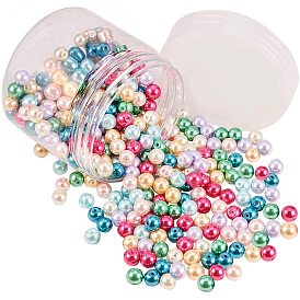 Perles en verre nacré, nacré, ronde