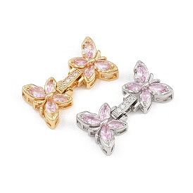 Латунные микро проложить кубического циркония раз за застежками, бабочка