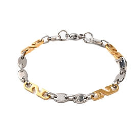 304 Stainless Steel Link Chain Bracelets, with 201 Stainless Steeel Findings