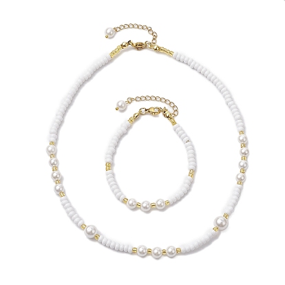 Браслеты и ожерелья из ракушечных бусин и стеклянных бусин, комплекты украшений для женщин