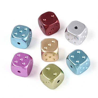 Непрозрачные акриловые бусины, окрашенные распылением, игральная кость