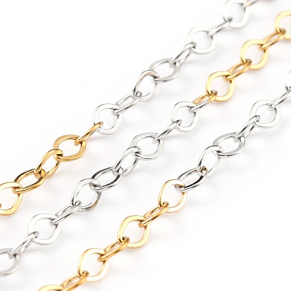Two Tone 304 Stainless Steel Cable Chains, Soldered, with Spool