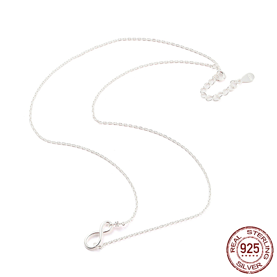 925 collar con colgante de infinito de plata de ley para mujer, con sello s925