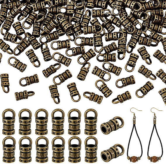 200 шт. наконечник шнура из цинкового сплава в тибетском стиле, баррель